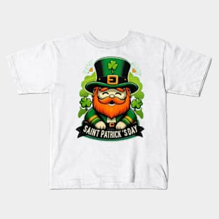 Happy St Patricks Day Leprechaun Toddler Shamrock Boy Girls Kids T-Shirt